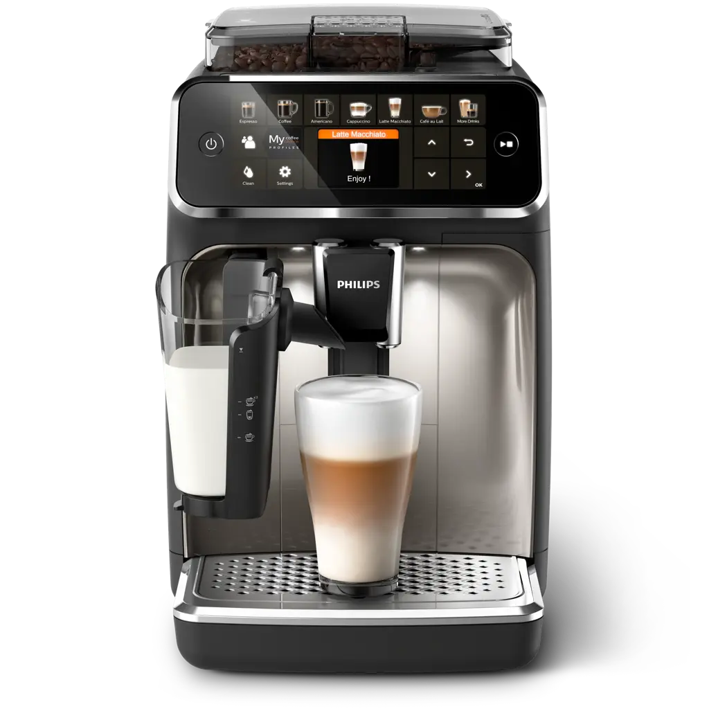 Philips 5400 Series EP5447/90 LatteGo Kaffeevollautomat – Schwarz/Chrom