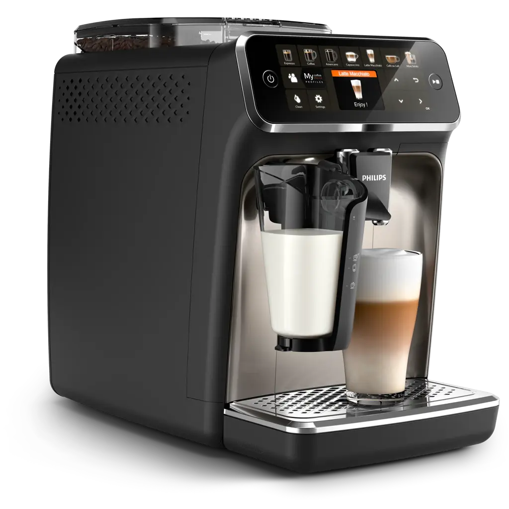 Philips 5400 Series EP5447/90 LatteGo Kaffeevollautomat – Schwarz/Chrom