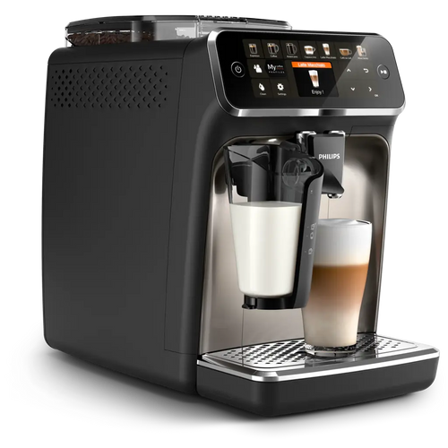 Philips 5400 Series EP5447/90 LatteGo Kaffeevollautomat – Schwarz/Chrom